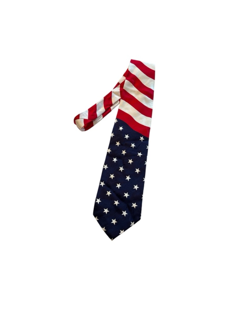 Di Moggio American Flag Pattern Men's Silk Tie Handmade NWT